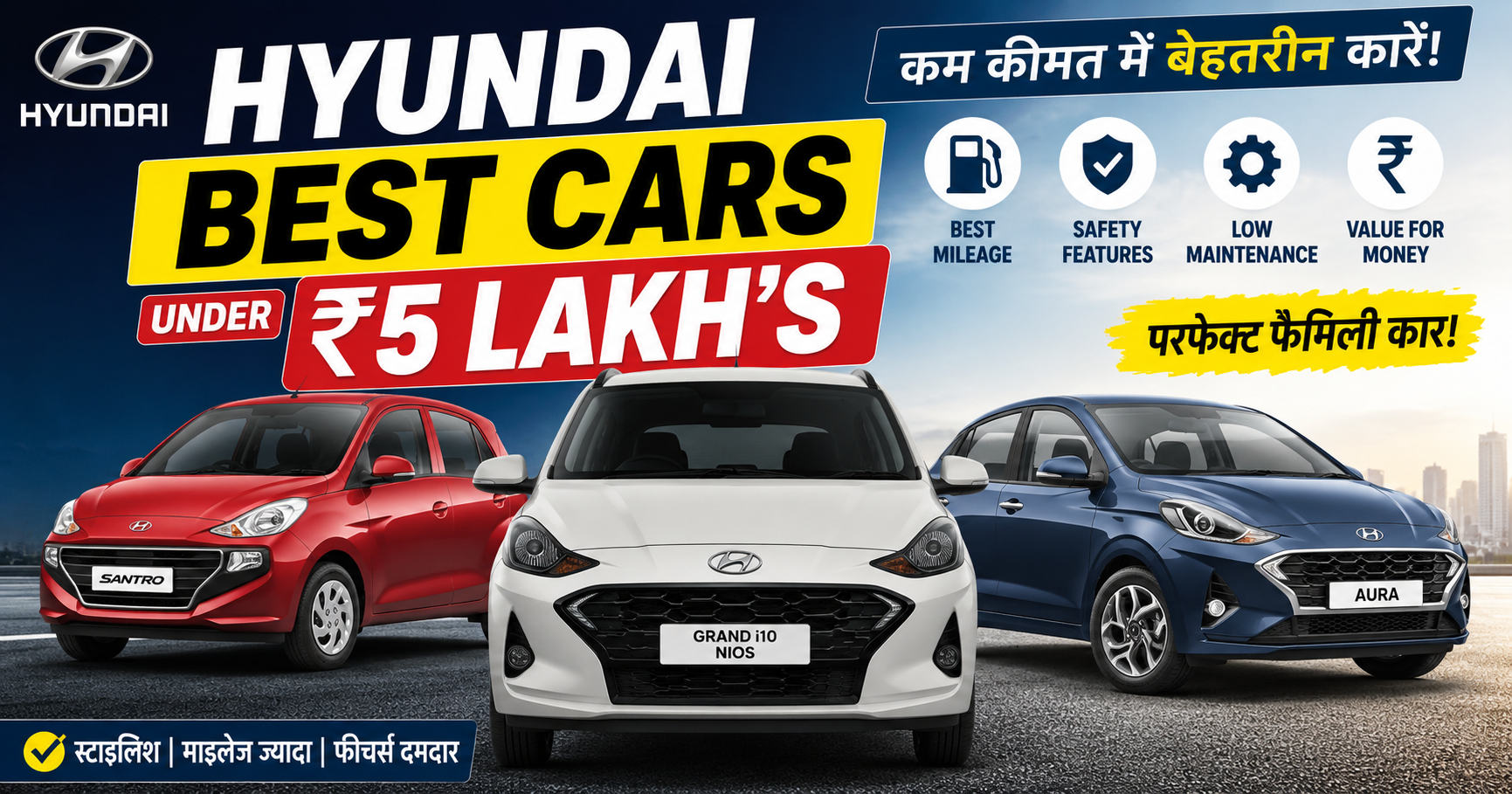 Hyundai Best Cars Under 5 Lakh's In 2026